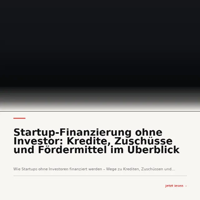 Share-Card fuer Startup-Finanzierung ohne Investor: Kredite, Zuschüsse und Fördermittel im Überblick