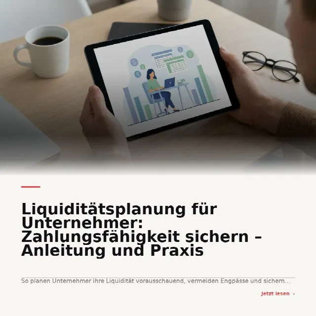Share-Card fuer Liquiditätsplanung für Unternehmer: Zahlungsfähigkeit sichern – Anleitung und Praxis