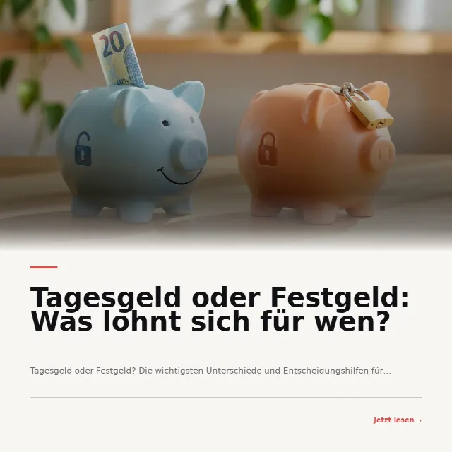 Share-Card fuer Tagesgeld oder Festgeld: Was lohnt sich für wen?