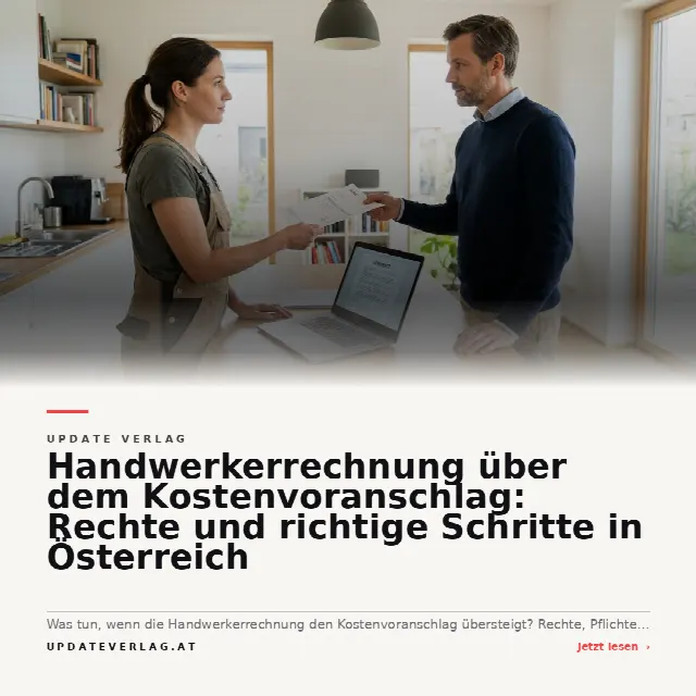 Share-Card fuer Handwerkerrechnung über dem Kostenvoranschlag: Rechte und richtige Schritte in Österreich