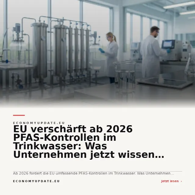 Share-Card fuer EU verschärft ab 2026 PFAS-Kontrollen im Trinkwasser: Was Unternehmen jetzt wissen müssen