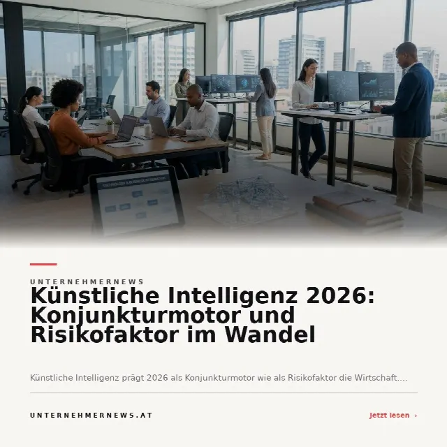 Share-Card fuer Künstliche Intelligenz 2026: Konjunkturmotor und Risikofaktor im Wandel