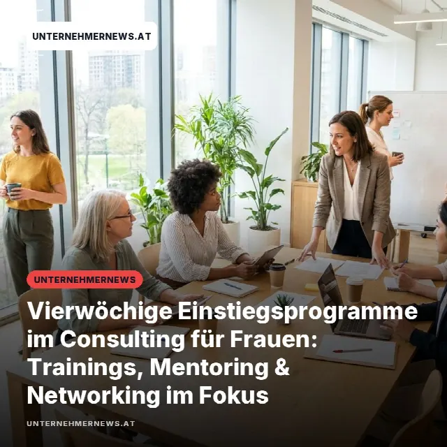 Share-Card fuer Vierwöchige Einstiegsprogramme im Consulting für Frauen: Trainings, Mentoring & Networking im Fokus